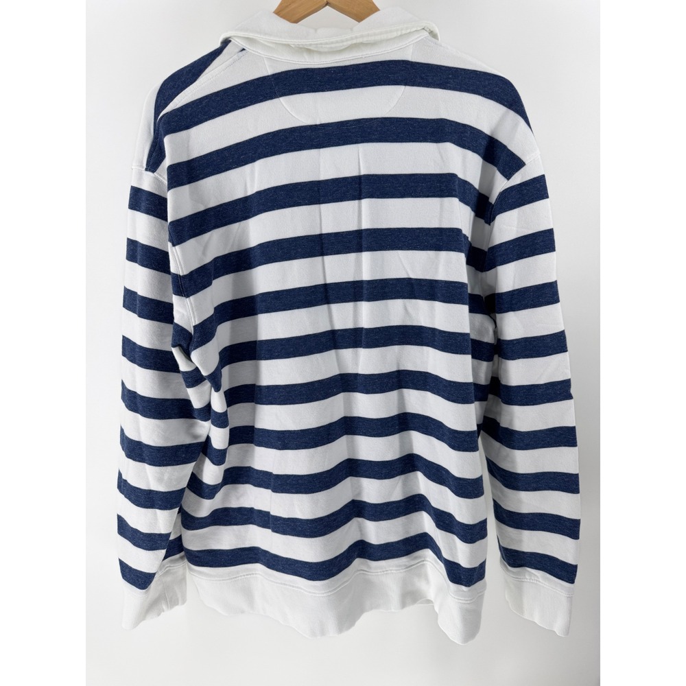 Vineyard Vines Rugby Pullover Mens XXL Blue White Striped Coastal Sweatshirt - Picture 9 of 11